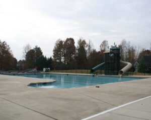 commercial swimming pool before cover installation
